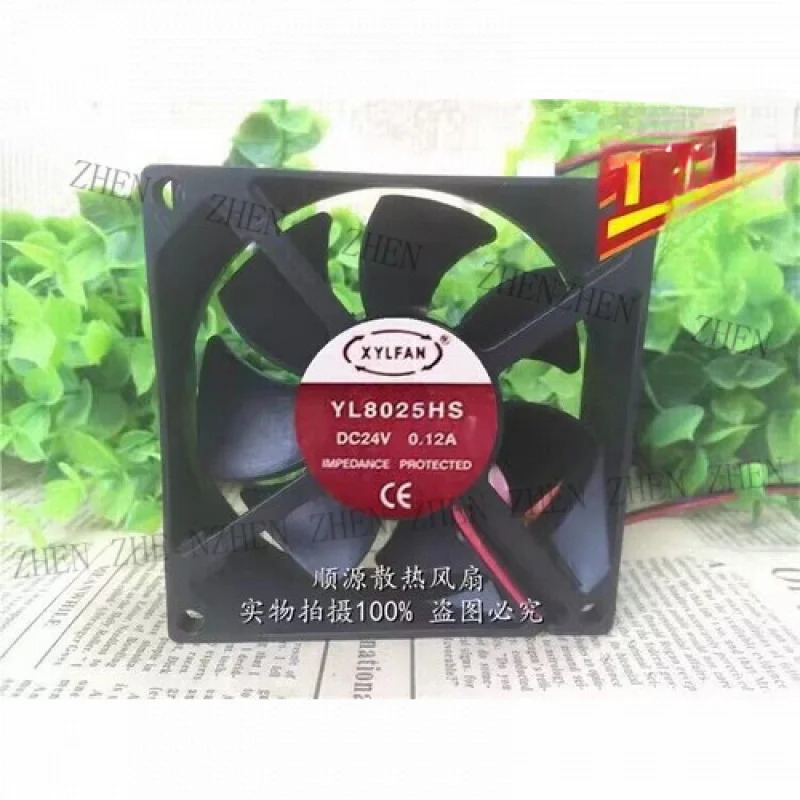 Y for XYLFAN YL8025HS DC24V 0.12A 80x80x25MM 2선 인버터 냉각팬