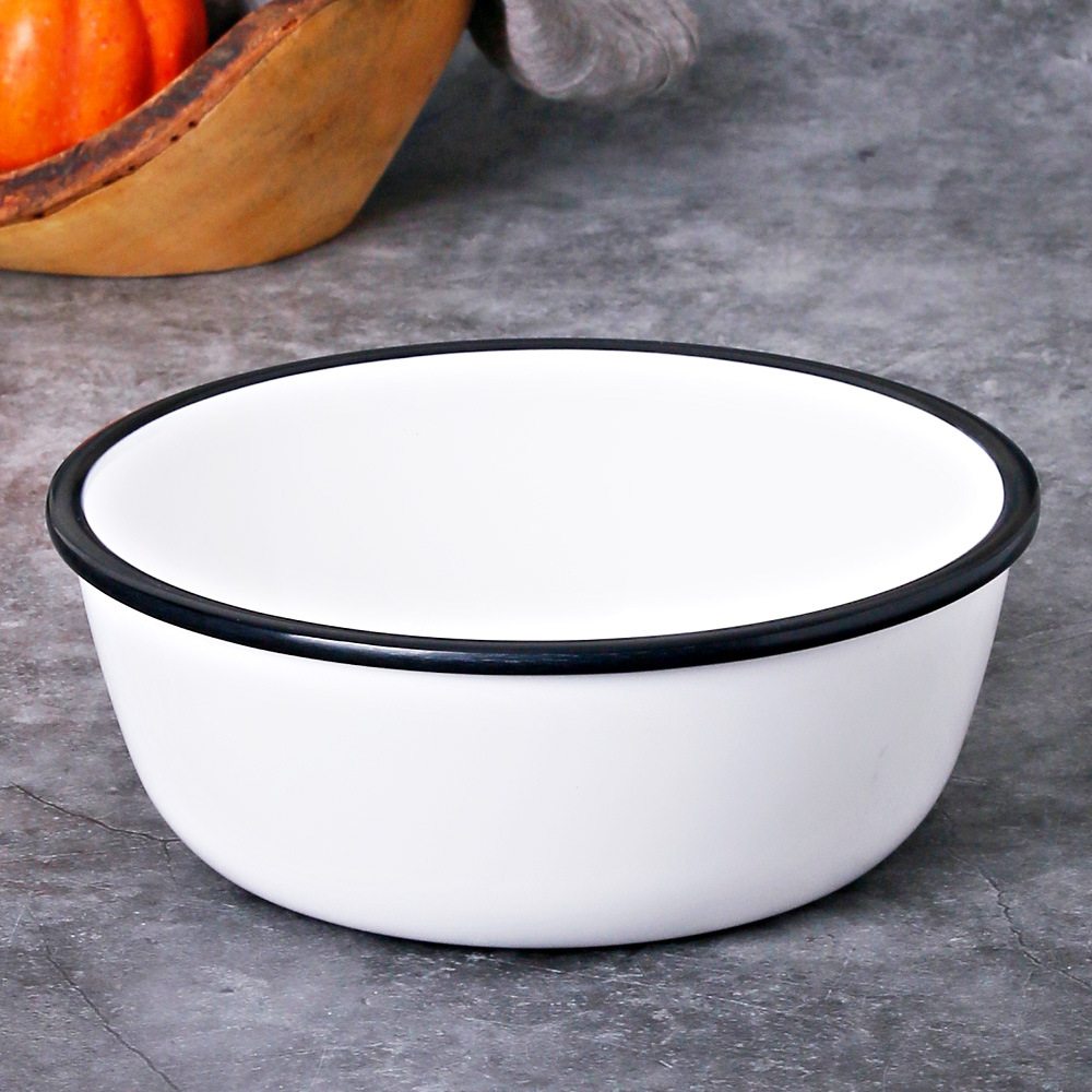 법랑 멜라민 케이크 디저트 빵 브레드 뷔페 대형 큰 샐러드 접시 17.5cm, M2474 원형볼 - 상품 이미지