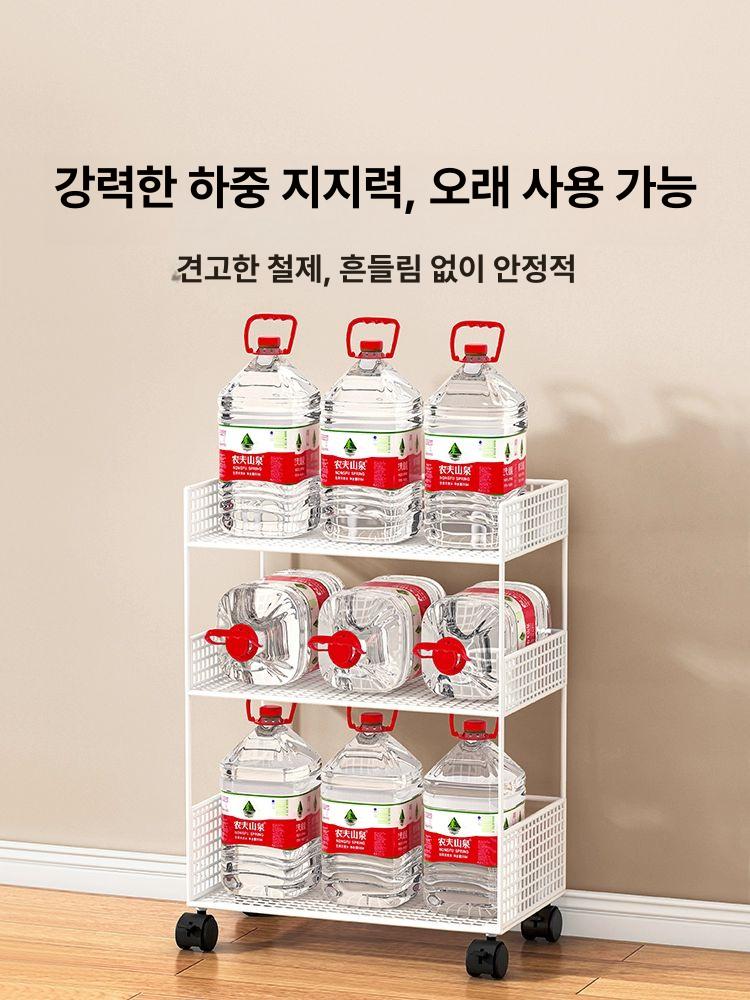 책상밑수납장 식탁 수납함 책장 아래 이동식 화이트 3단 중형 [이동식] - 상세 이미지 5