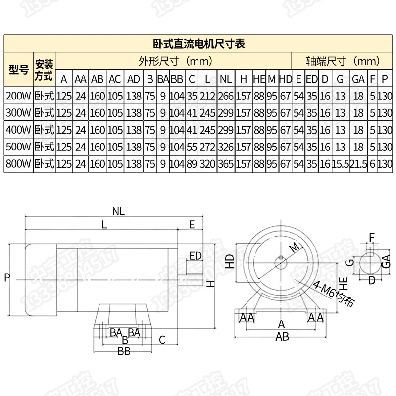 영구자석 DC 모터 220v1700 수직 수평 이송 배출 제봉기