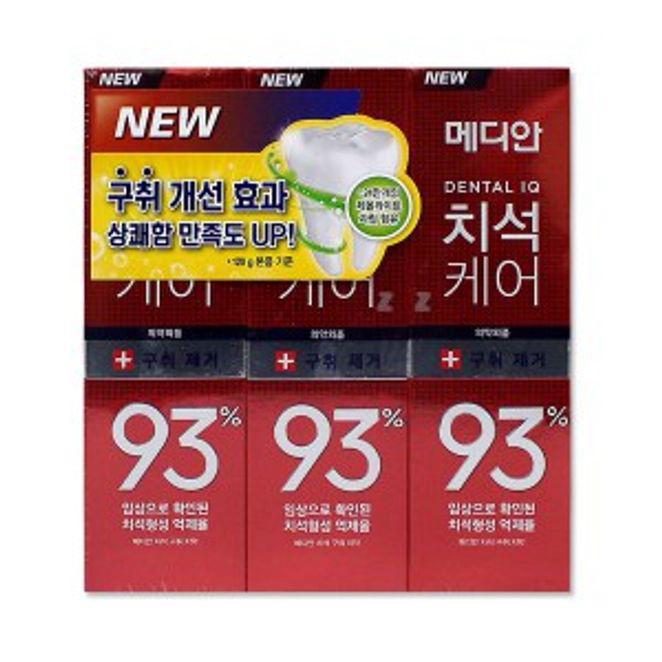 메디안 치석 구취 치약 120gX3입 구취제거 충치치약 - 상품 이미지
