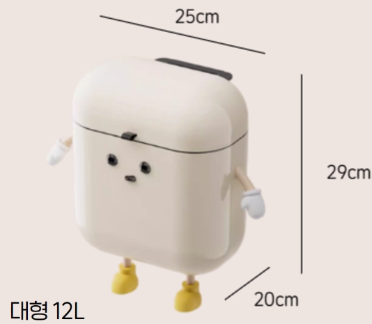 캐릭터 예쁜 미니 휴지통 소형 대형 주방 화장실 씽크대 다용도쓰레기통 가정용 욕실 냄새방지 - 상세 이미지 2