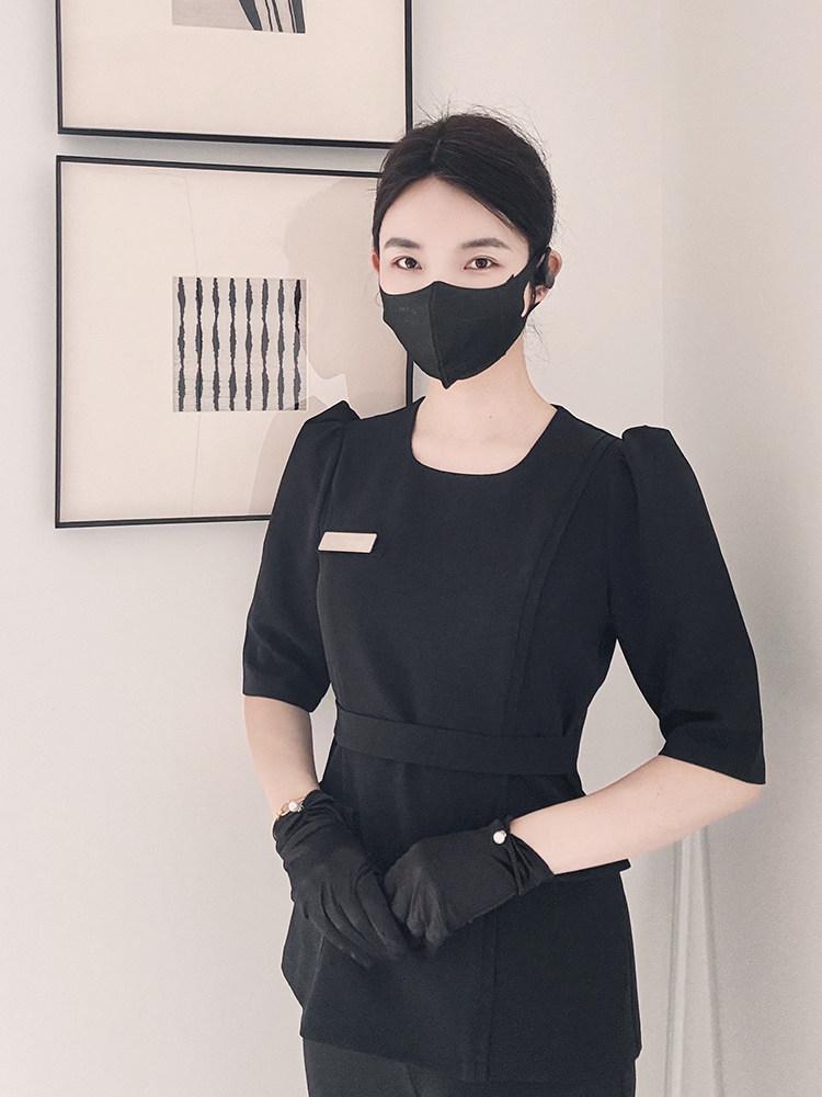 피부관리실유니폼 에스테틱 뷰티샵 피부샵 스파 피부관리사 상하세트 화이트+화이트 S - 상세 이미지 5