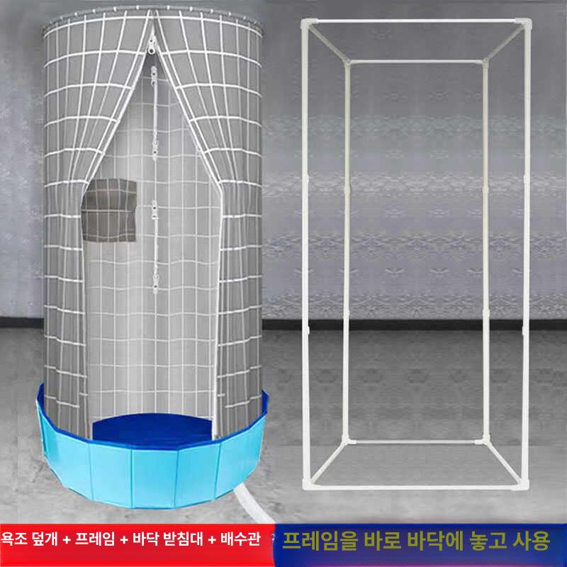 심플 샤워커튼 캐노피 목욕 시골 간이 욕실 텐트 핑크 캣 대형 - 상세 이미지 2