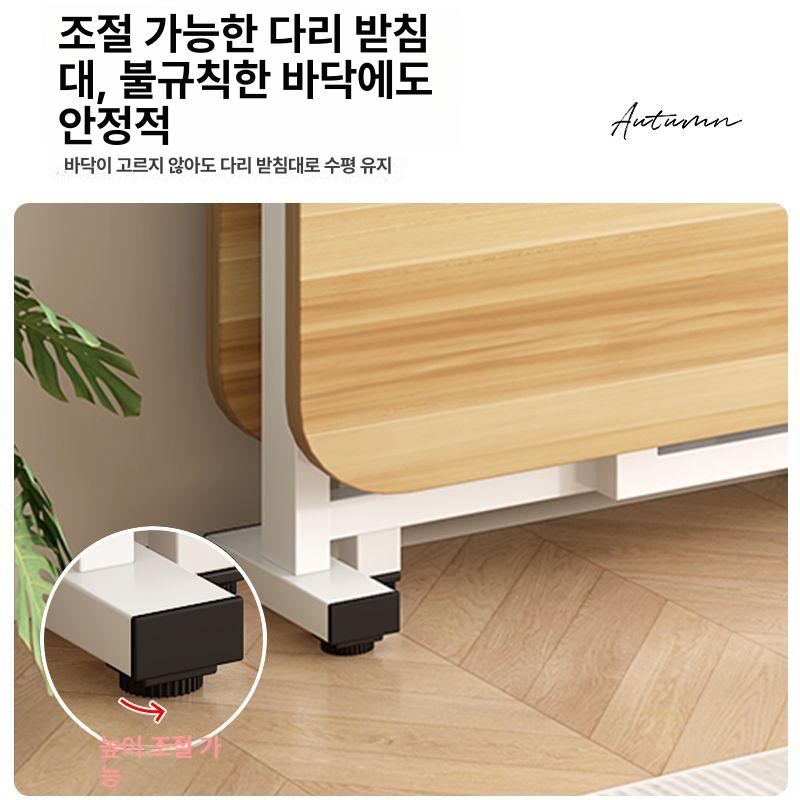간단한 접이식 테이블 아파트 작은 식탁 임대 가정용 화이트마블+화이트프레임 120 - 상세 이미지 2
