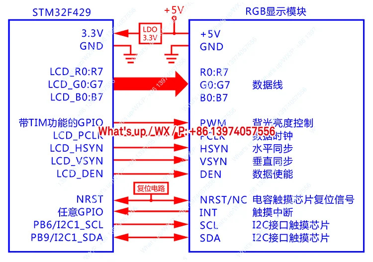 rad TR705R1RGB 인터페이스 7인치 저항막 디스플레이 TFT800x480 핀 헤더 소켓