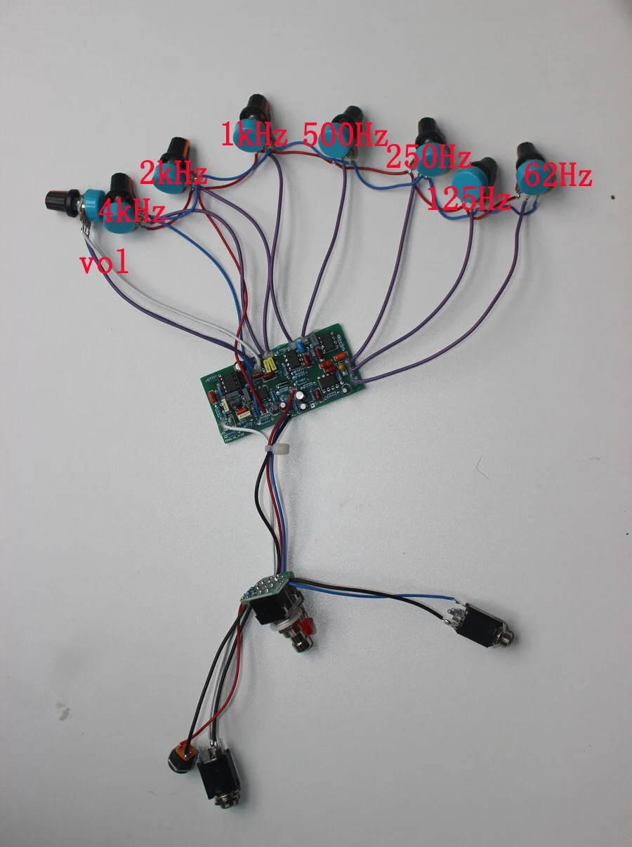 DIY 수제 베이스 기타 GE-7B 레플리카 7밴드 EQ 조절 가능싱글 블록 이펙트 보드