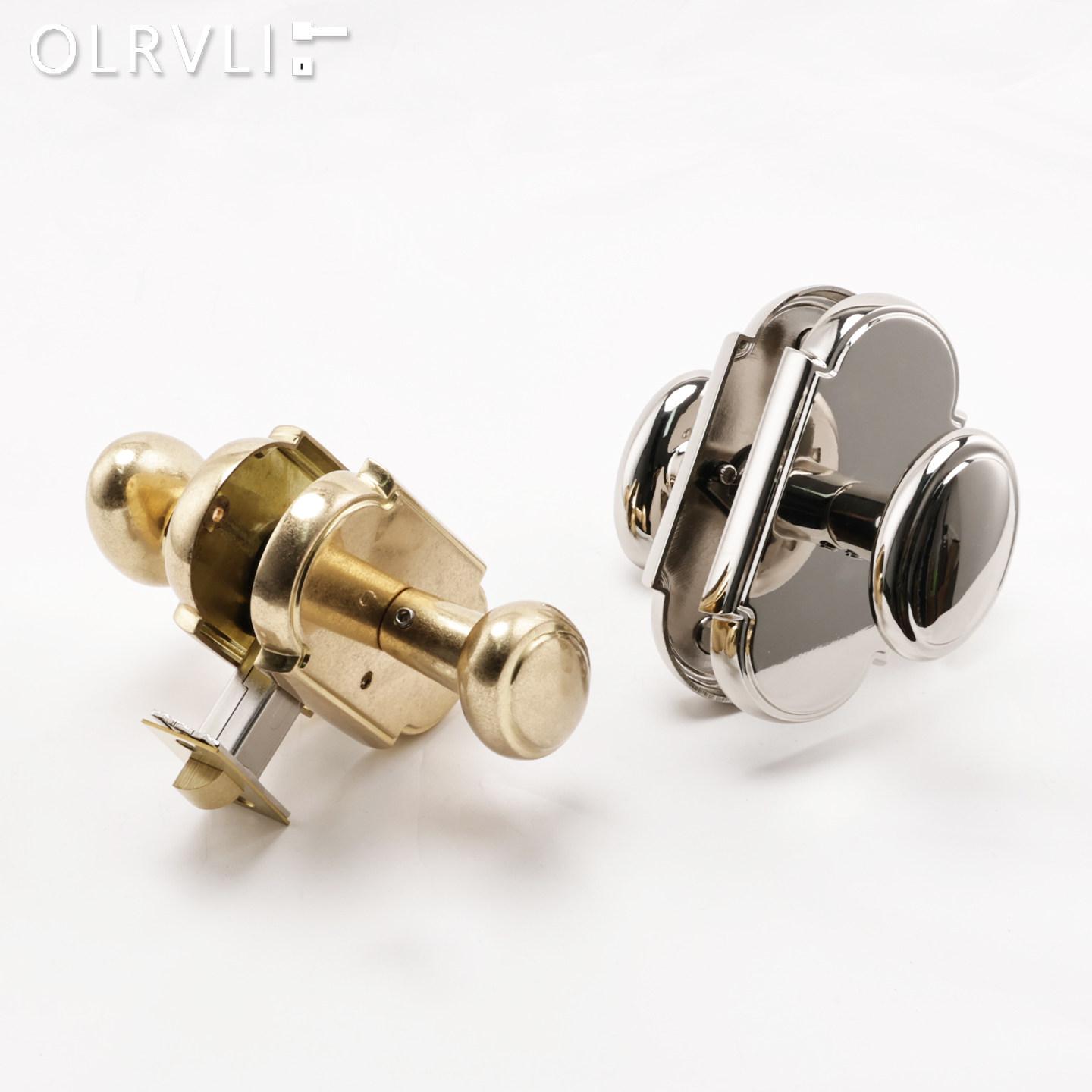 앤틱 프랜치 방문 실버 니켈 구리 황동 손잡이 2컬러 니켈실버 양문 가짜 40mm-50mm 왼쪽 - 상세 이미지 4