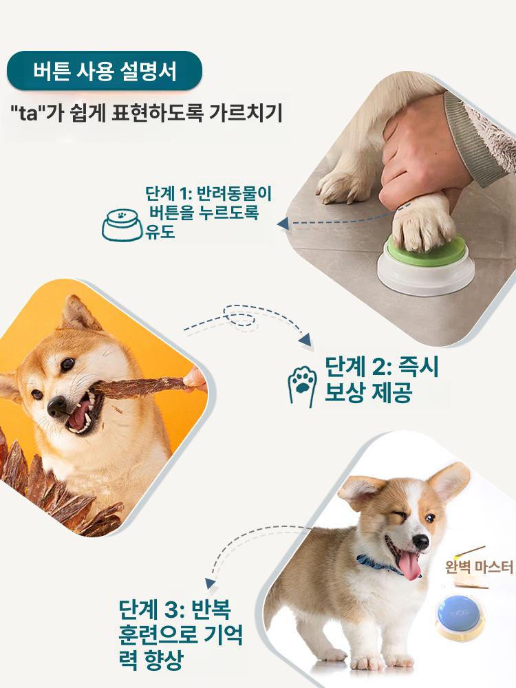 반려견 소통 훈련 버튼 녹음 벨 강아지 언어 학습 교육 용품 번역기 - 상세 이미지 5