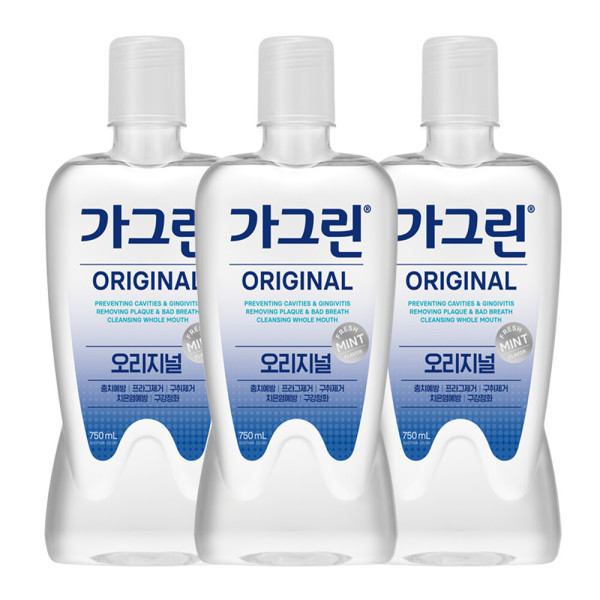 가그린 오리지날 구강청결제 750ml x 3개+100ml - 상품 이미지