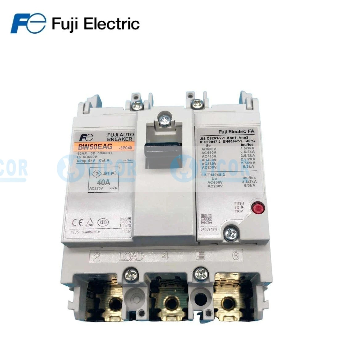 BW50EAG/BW50AAG-3P32A/3P40A/3P50A/3P20A BW63EAG-3P63A BW100EAG-3P75A/3P100A/3P63A BW125JAGC-3P75A/3