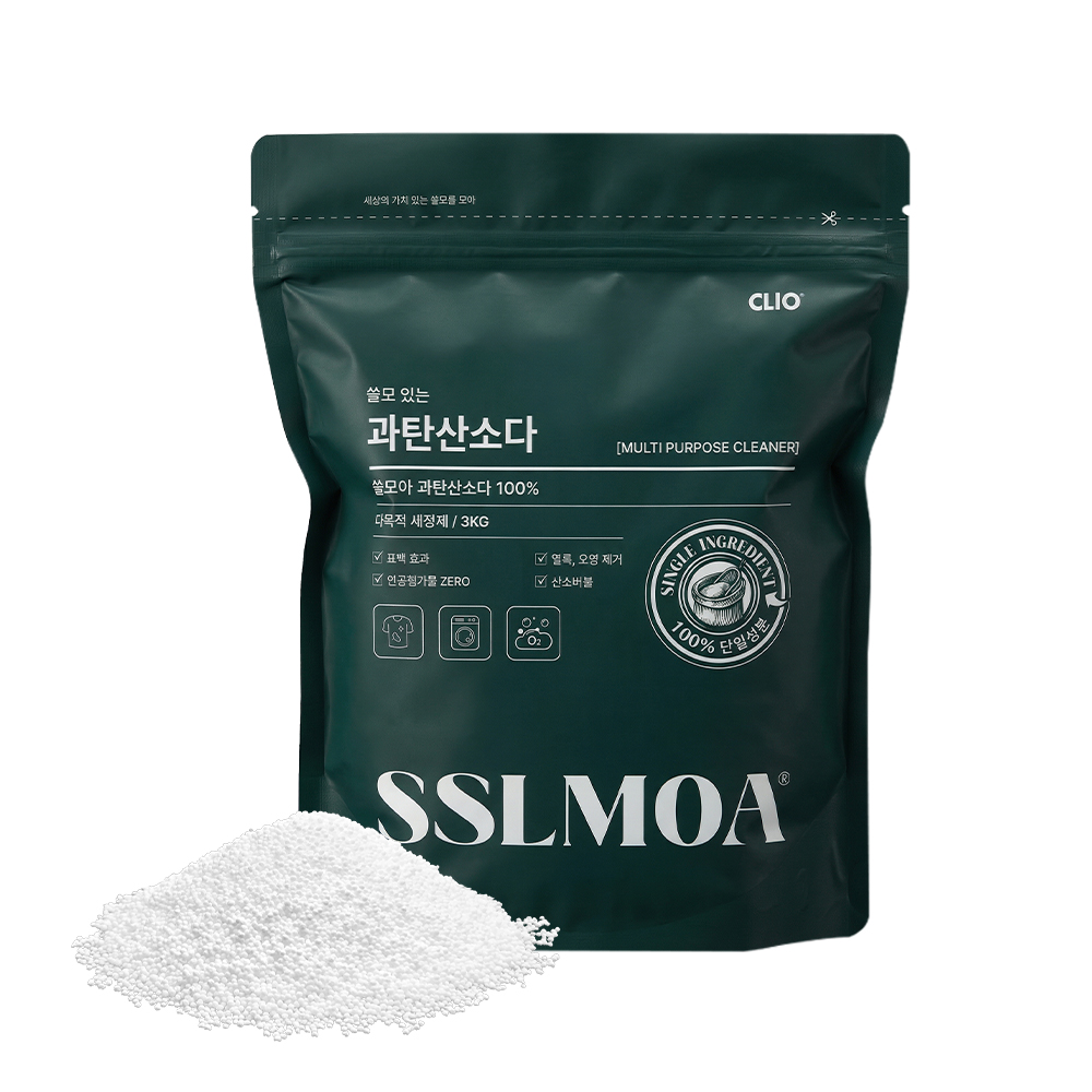 크리오 쓸모아 천연 과탄산소다 100% 3kg 대용량 표백제