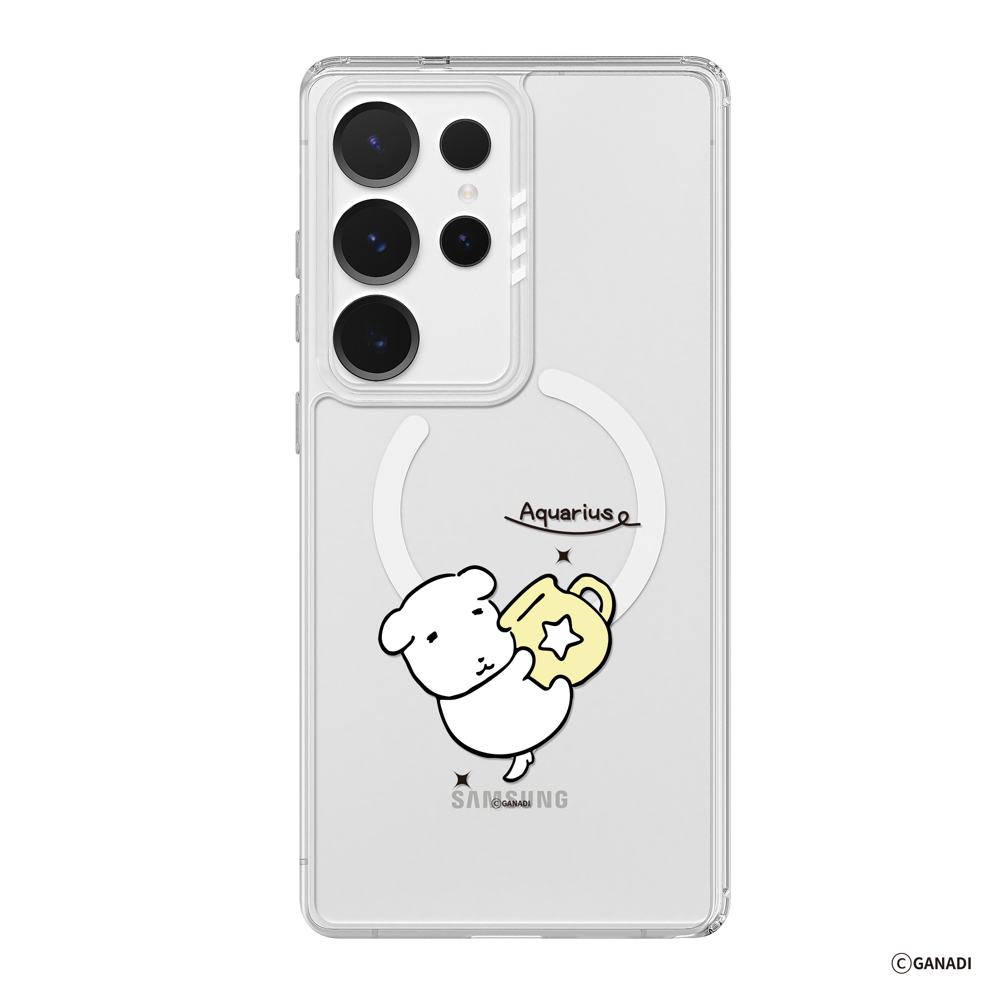 가나디 갤럭시 S24 울트라 크리스탈 별자리 디자인 맥세이프 투명 범퍼 플러스 케이스 물병자리 - 상품 이미지