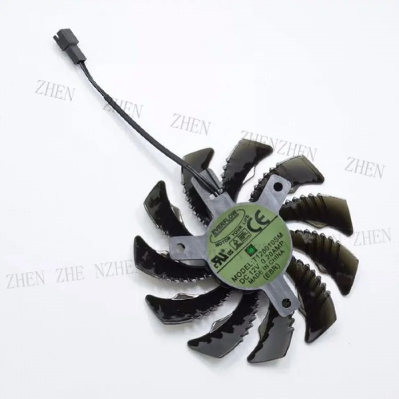 Y 기가 바이트호환 X 970 그래픽 카드 냉각팬 3핀 쿨러 T128010SM 75mm DC12V