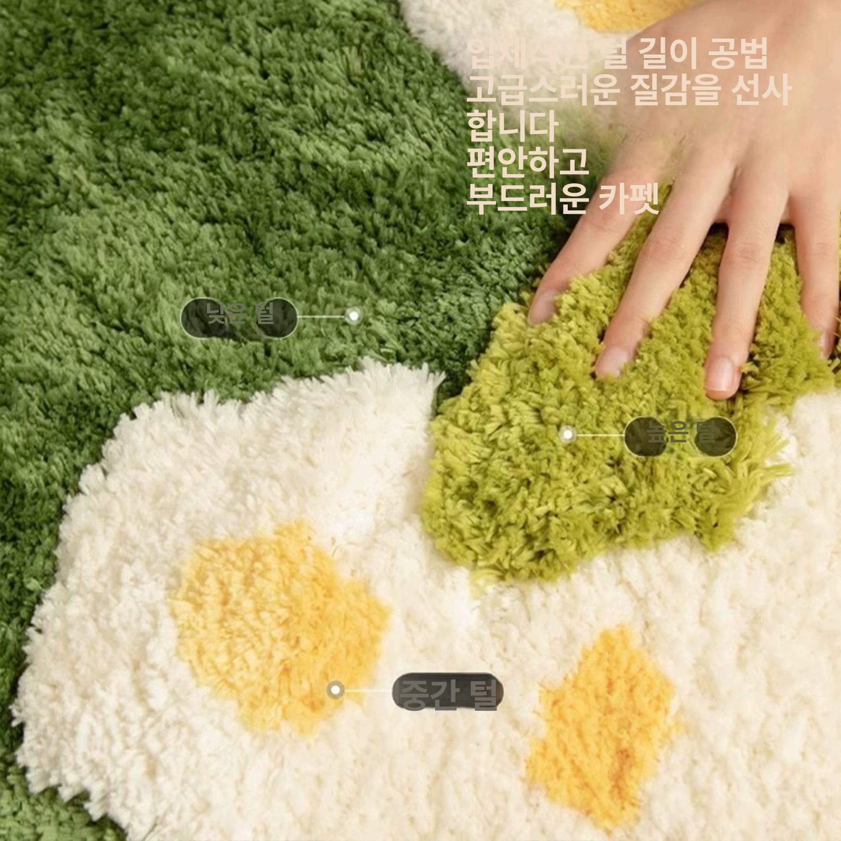 꽃밭러그 플라워 카펫 인테리어 감성 컴팩트 현관 플러피 꽃밭 L-A3731L 50x100 - 상세 이미지 4