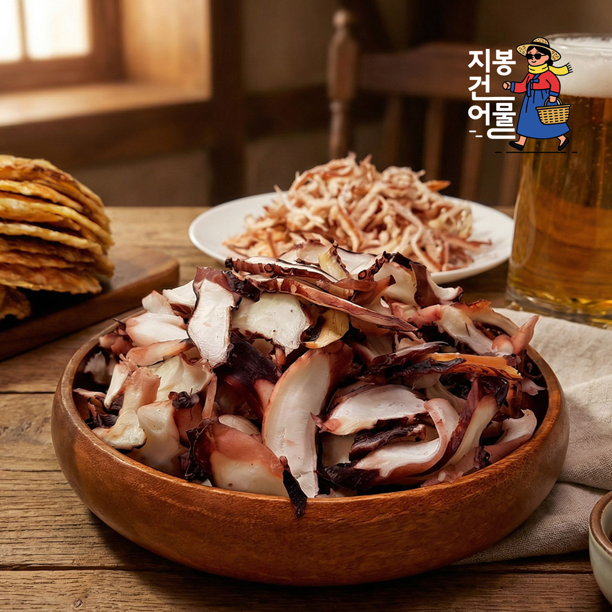 가문어 슬라이스 문어다리 피데기 건어물 오징어 200g, 1개 - 메인 이미지