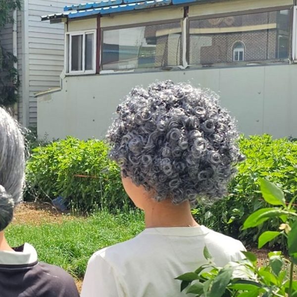 곱슬머리 할머니 가발 복고풍 가발 공연용 패션 소품 단발 - 상품 이미지