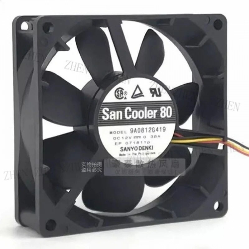Y 9A0812G419 8025 DC12V 0.38A 8CM 3선 냉각팬