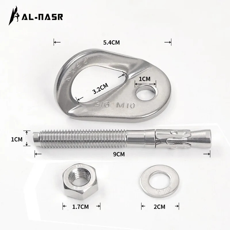 알나스 M10 스테인리스 스틸 316 로-크 네일 행잉 피스 확장 나사 볼트 클라이밍 고정 포인트