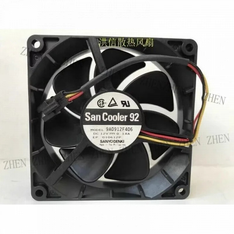 Y 9A0912F406 9025 DC12V 0.14A 9CM 3핀 냉각팬