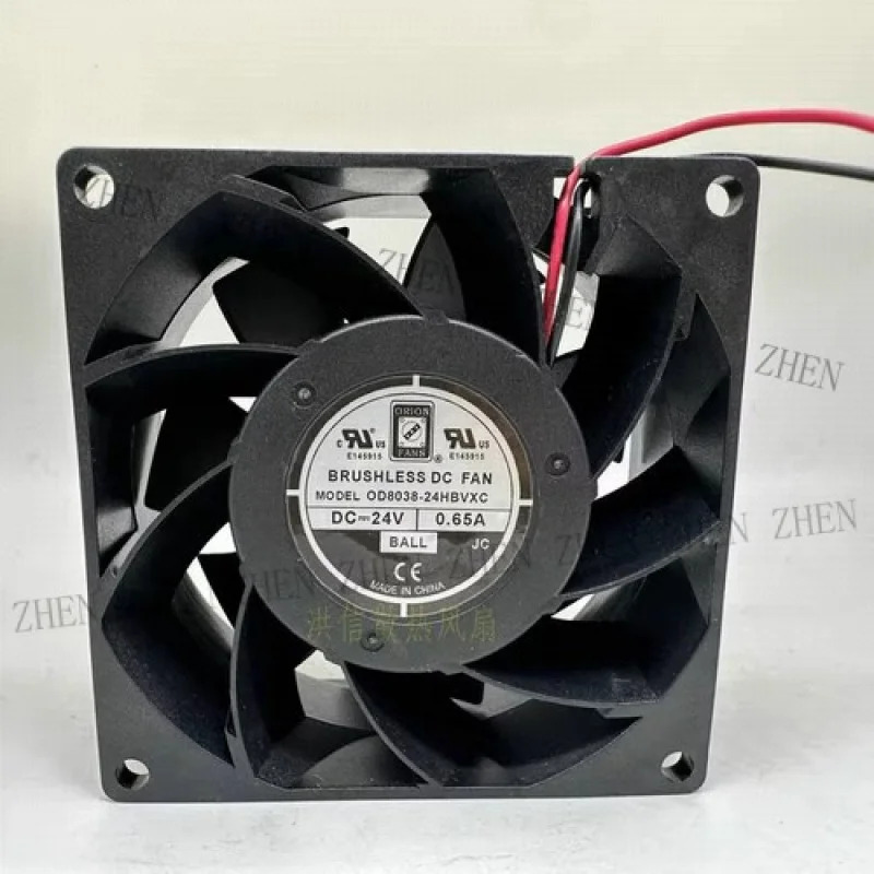 Y OD8038-24HBVXC10A 24V 0.65A 80x38MM 2선식 냉각팬