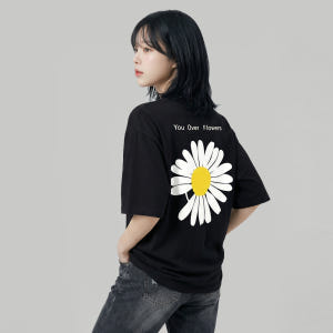 반팔 티셔츠 오버블라썸 프린팅 반소매 슬리브 2color 착용 후기 | 사이즈/핏 총정리 - 상품 이미지 4