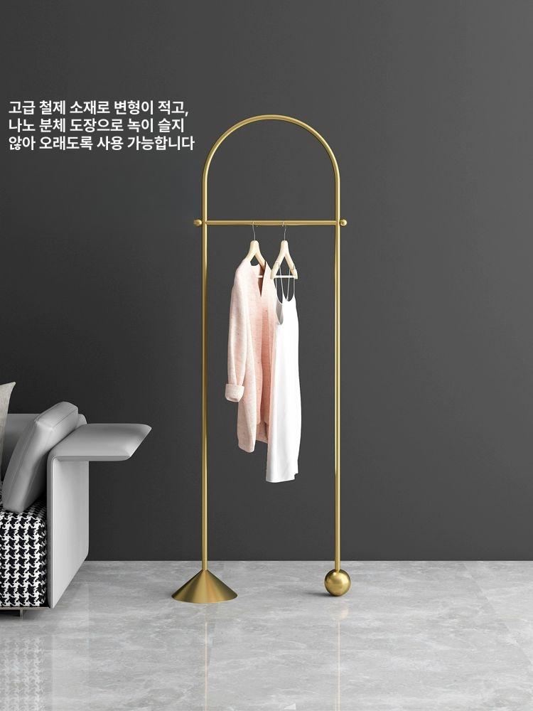 코트 옷걸이 수직 아치형 의류 실내 긴옷 행거 옷장 매장 스탠딩 이동식 수납 - 상세 이미지 2