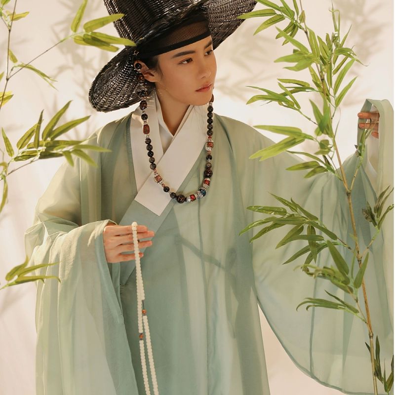 고급 선비 사극 민트그린 공연 고서 두루마기 연극 한복 레드 S(170-170) - 상세 이미지 4