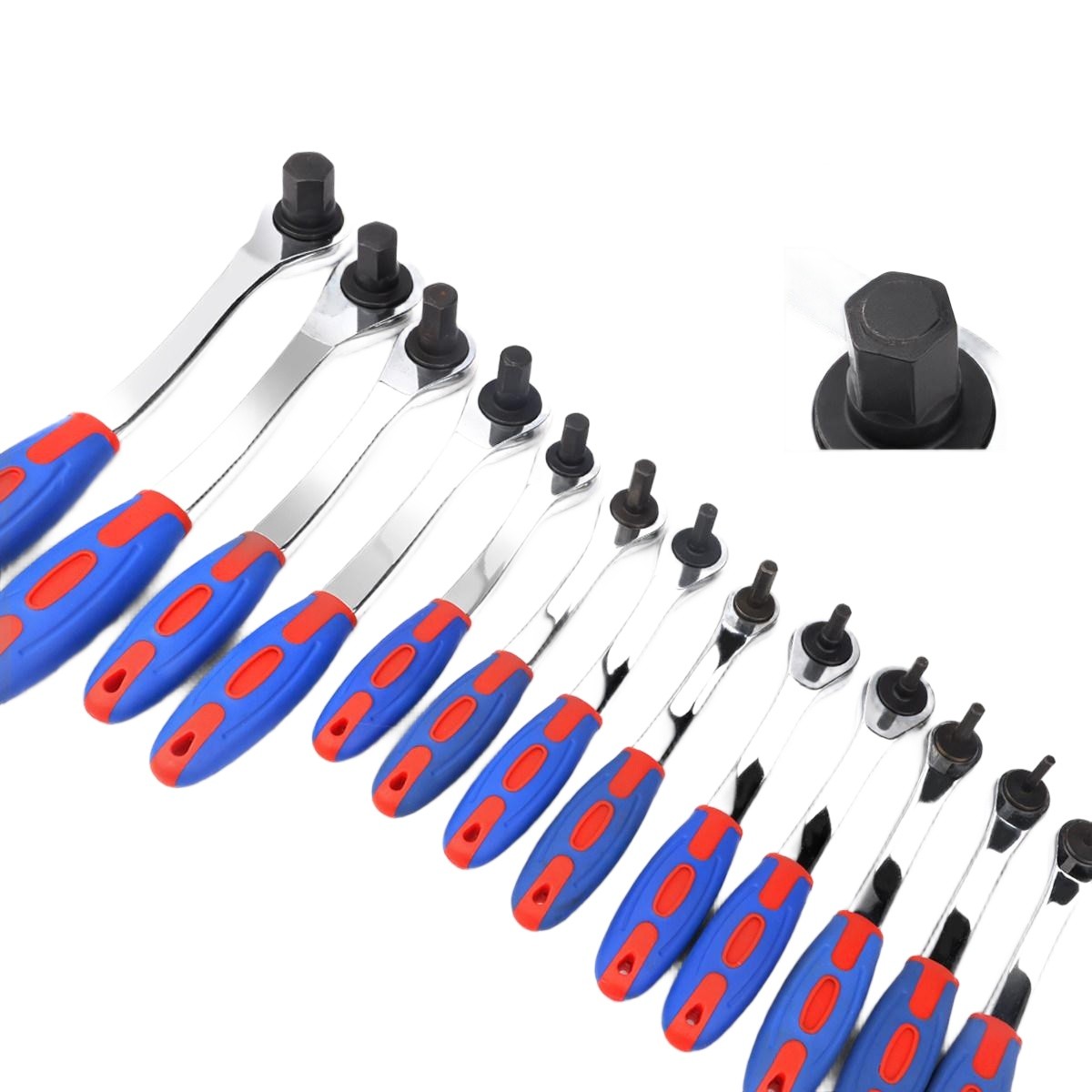 라쳇렌지 볼트 양방향 가정용 반자동 너트 고속 드라이버 단일헤드 라쳇 육각렌치 3mm - 상품 이미지