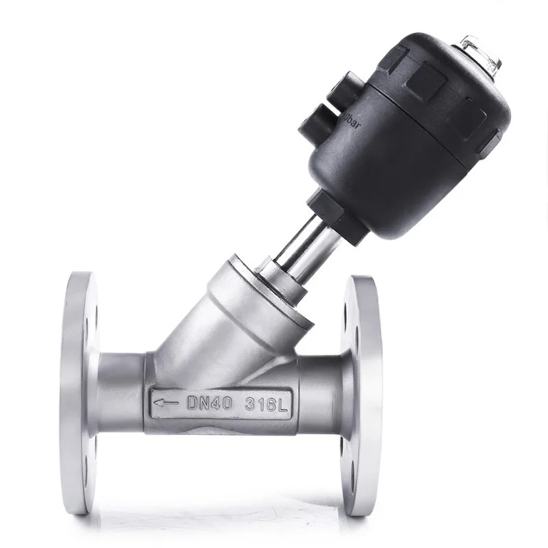 강펑 2000A 32. 0 PTFE 316L 스테인리스 스틸 공압식 앵글 세이트 밸브 플랜지 DN32