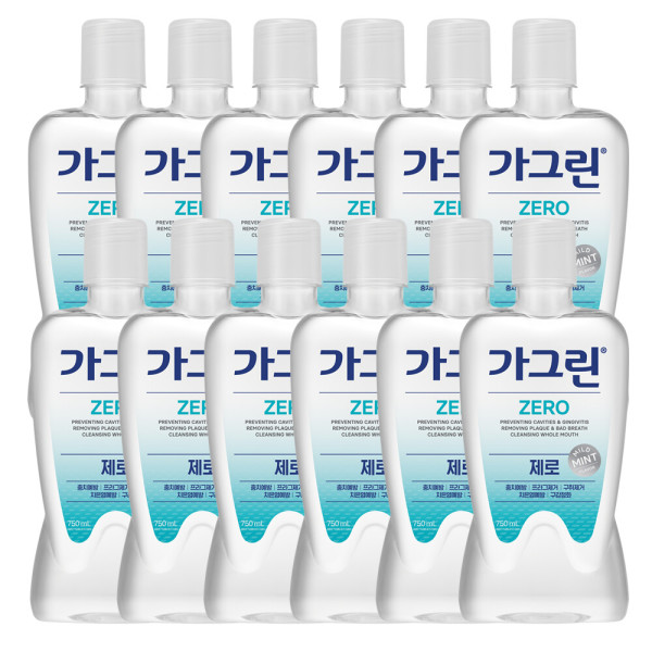 가그린 제로 구강청결제 750ml x12개(한박스) - 상품 이미지