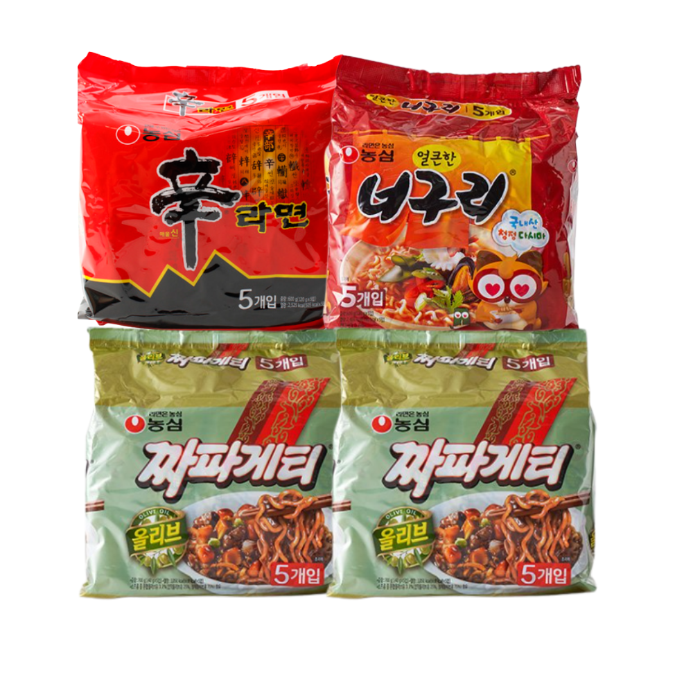 농심 신라면5입+너구리 5입+짜파게티10입 (총20봉) 봉지라면 - 상품 이미지