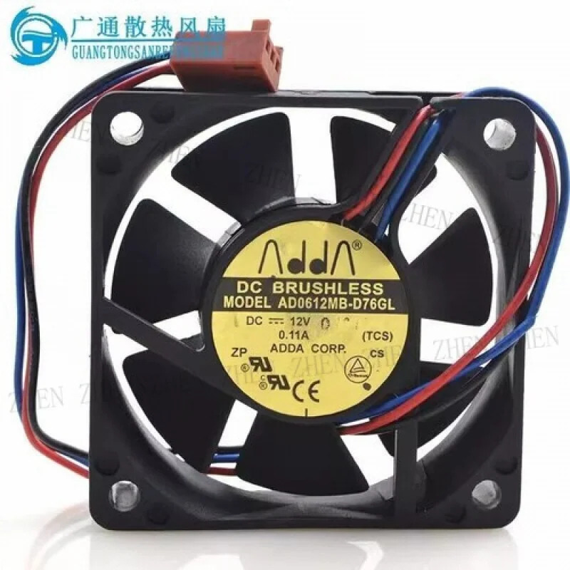 Y for AD0612MB-D76GL 6015 DC12V 0.11A 6CM 3핀 냉각팬