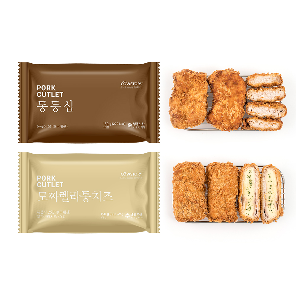 [카우스토리] 돈까스 혼합 2종세트 (통등심3팩+모짜렐라3팩)