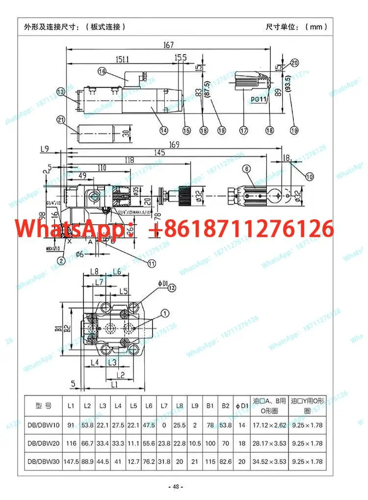 릴리프 밸브 DBW10B-50B/24V 220V DBW20B-50B/220V 압력 조절기 DBW30
