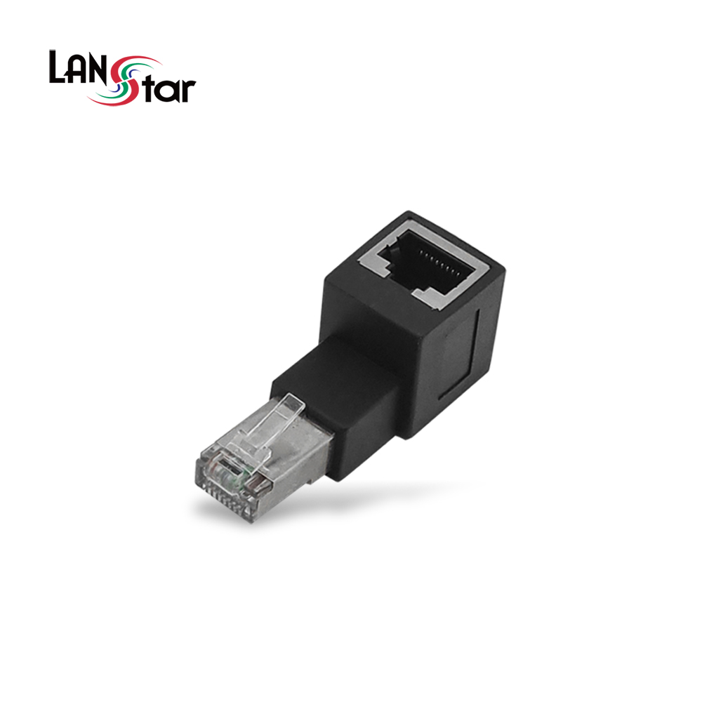랜스타 LS-RJ45GEN-UP RJ45 랜 연장 90도 꺾임 젠더 상향 1G 지원 - 상품 이미지