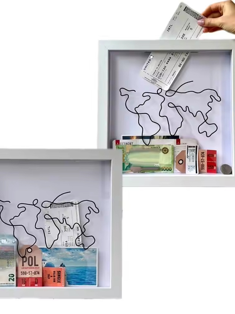 여행 티켓 수납 콘서트 공연 영화 보관 수집용 액자 R19 월넛 빈 스타일 15x15cm - 상세 이미지 5