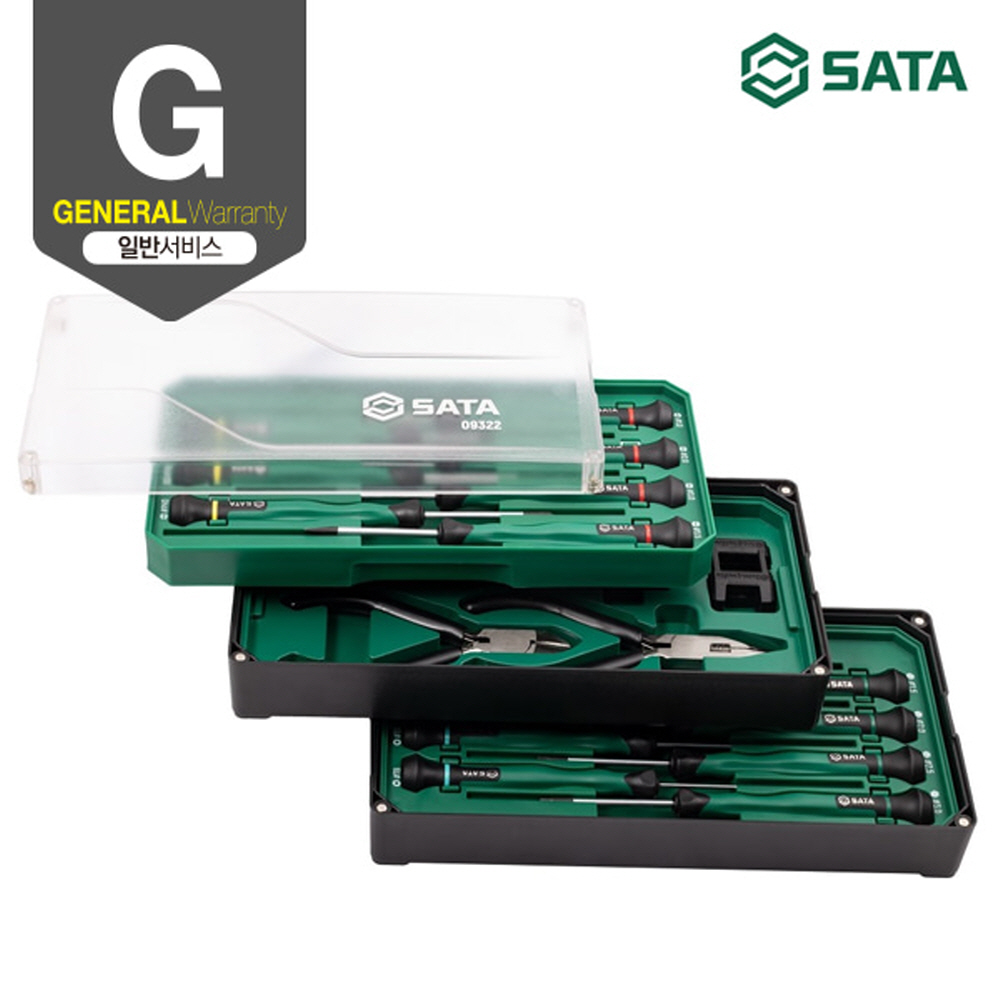 사타 SATA 정밀 전자공구 세트 21PCS 09322 일자 십자 시계드라이버 - 상세 이미지 2