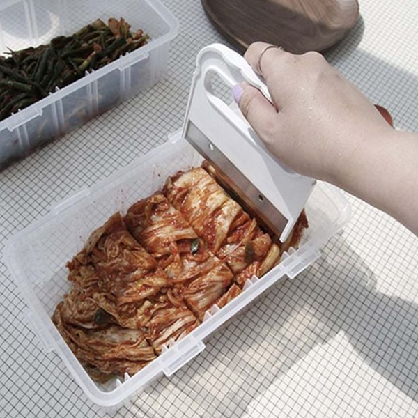 김치전용 김치 보관 용기 자르개 김치 밀폐 용기 김치통 손잡이 - 상품 이미지