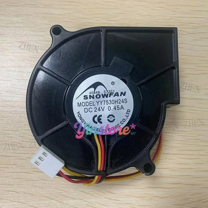 Y YY7530H24S 터보팬 블로워 팬 DC24V 0.45A IP68 3핀기능