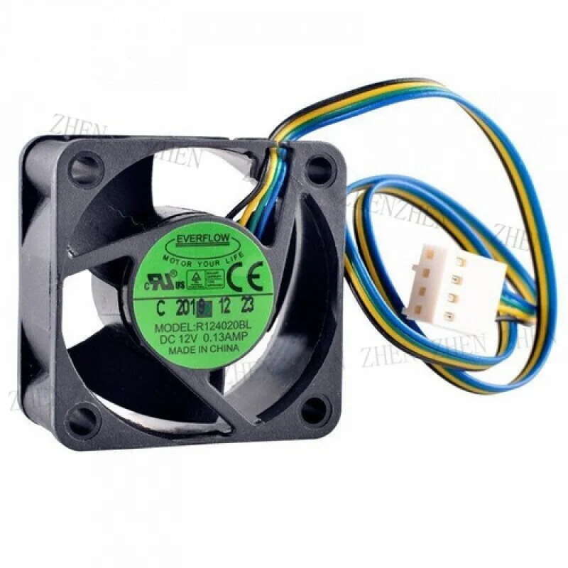 Y R124020BL 냉각팬 mm DC12V 0.13A 4핀 CPU 1U 2U 전원공급장치용