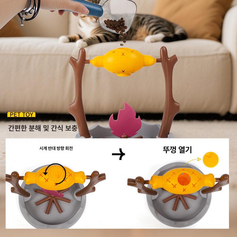 캠핑 바베큐 회전장난감 노즈워크 놀이장난감 구운 고양이 구운 고기 텀블러 - 상세 이미지 4