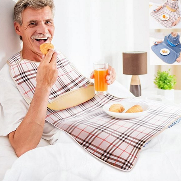 간병용 어르신 앞치마 방수 요양원 턱받이 식사 노인용 - 상품 이미지