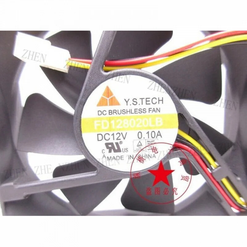Y FD128020LB 8CM 12V 0.10A초저소음 냉각팬