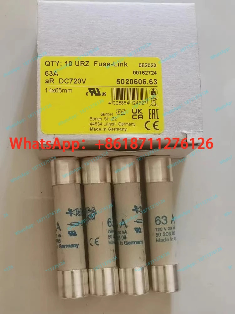 퓨즈 720V 63A 30KA 14x65mm 5020606 80A 50A 오리지널 튜브