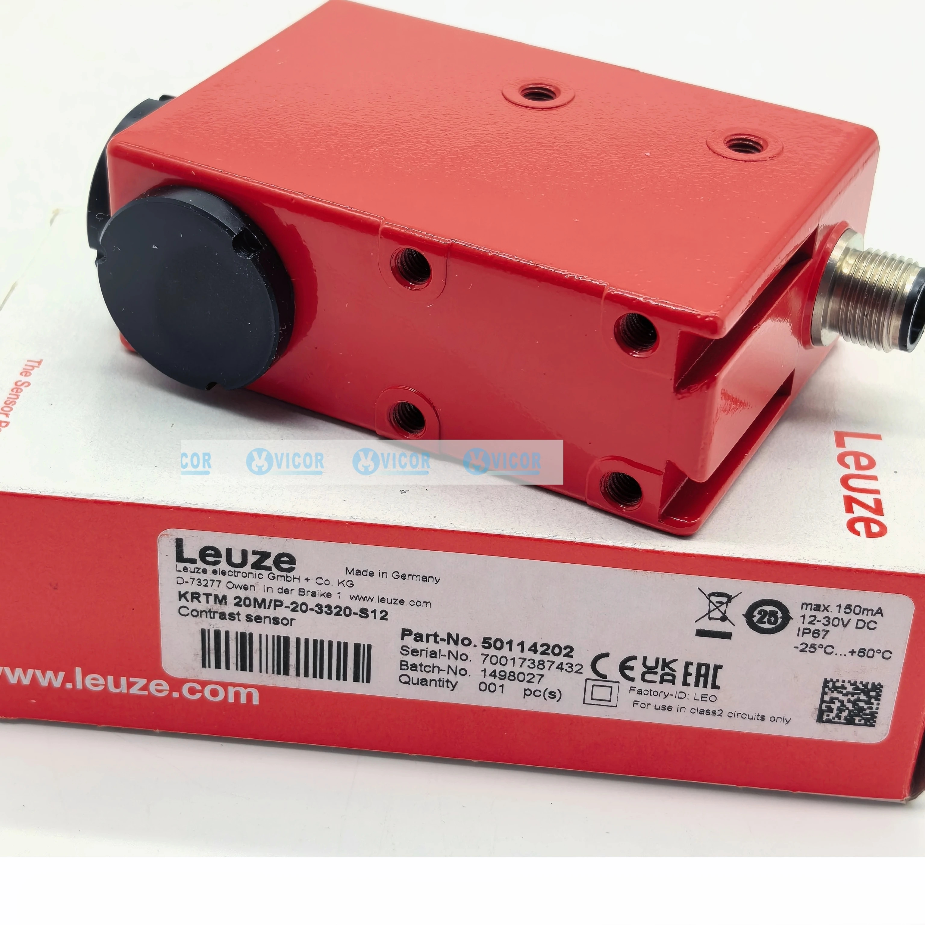 Leuze 센서 KRTM 20M/N-20-3320-S12KRTM 20M/P-20-3320-S12KRTM 20M-전원 코드 옵션 표시