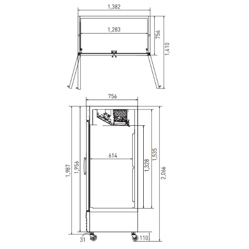 마트 쇼케이스냉동고 1220L 편의점 영업용 간냉식 냉동쇼케이스 FRS-1250F - 상세 이미지 2
