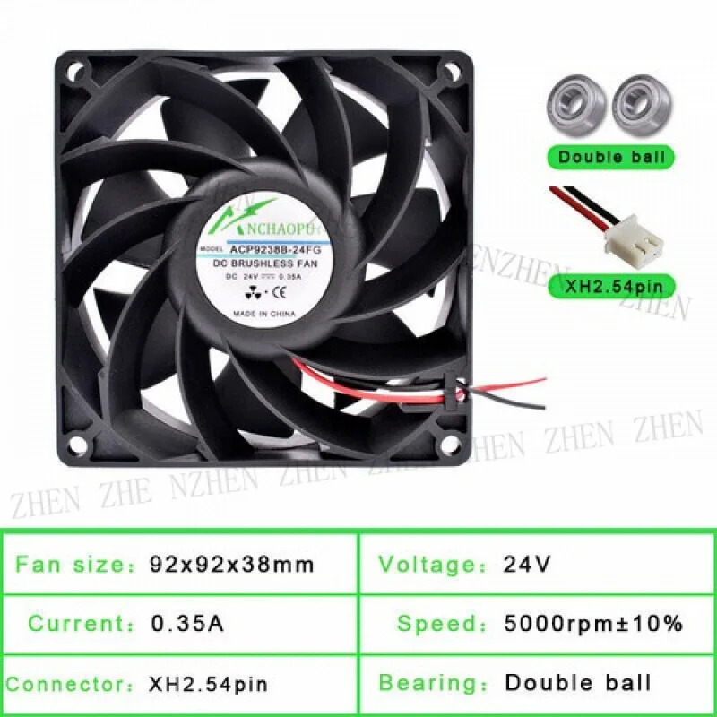 Y ACP9238B-24 mm 92mm DC24V 0.35A 인버터 전원공급장치냉각팬