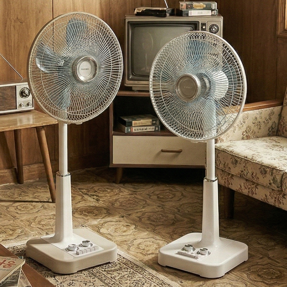 한일 레트로 선풍기 옛날 에디션 5엽날개 스탠드형 - 상품 이미지