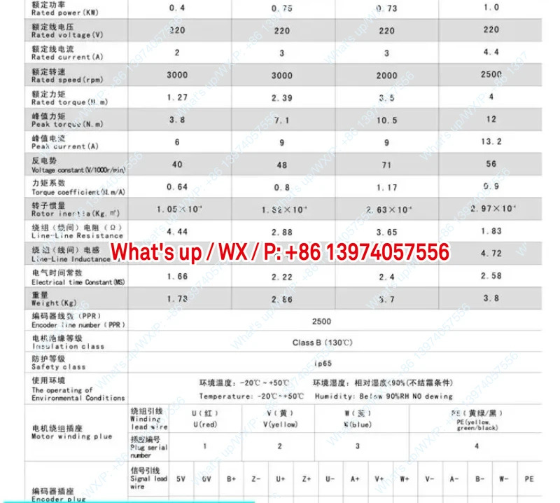 서보모터 세트 AC 220V60/80 베이스 400W600W750W1KW 서보 드라이버 포함